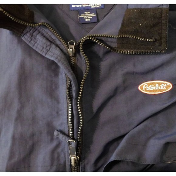 Peterbilt Jacket 2XL Blue Vented Hidden Hoodie Long Sleeve Sports Master - Picture 4 of 15